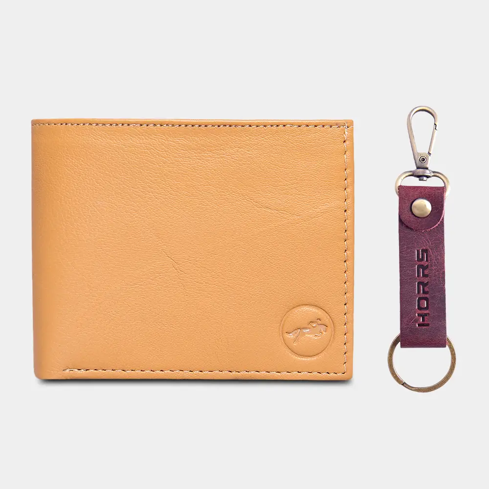 1 Horrs Tan Wallet and Cherry Key Ring Combo Pack