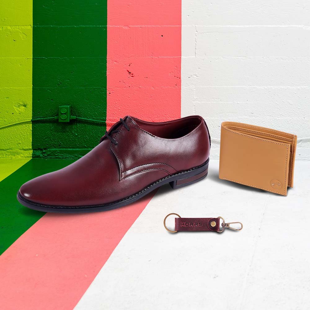 5002-Cherry-022-Color-HORRS-Leather-Derby-Shoes-Formal-Office-Shoes-Pair-Branded