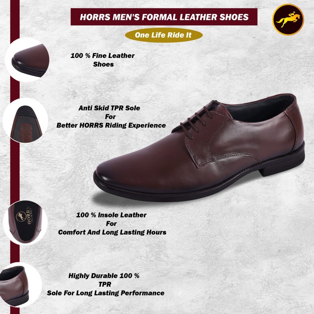 5003-Brown-099-Color-HORRS-Leather-Derby-Shoes-Formal-Office-Shoes-Pair-Branded