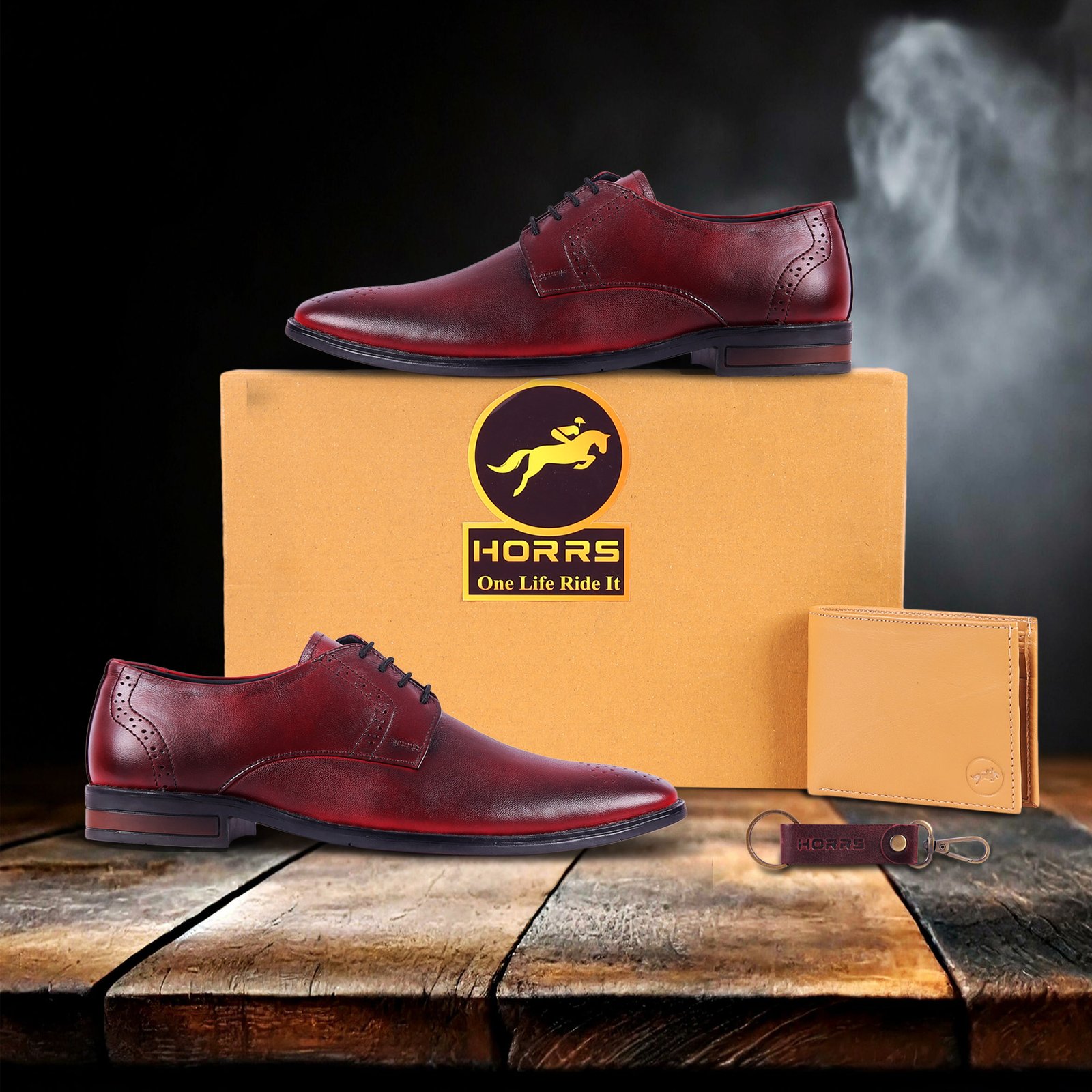 5201-Cherry-021-Color-HORRS-Leather-Derby-Shoes-Formal-Office-Shoes-Pair-Branded