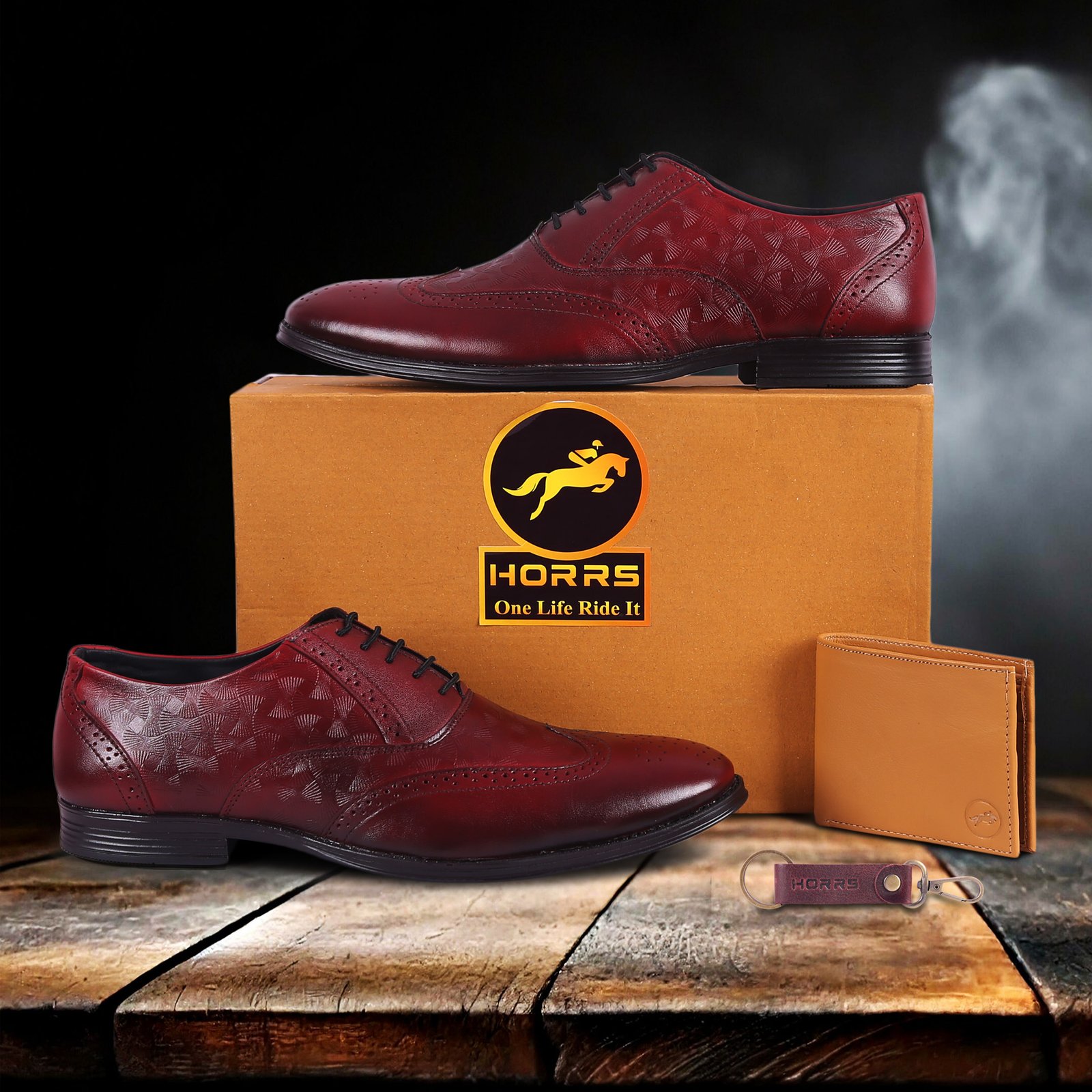 6001-Cherry-021-Color-HORRS-Leather-Brogue-Shoes-Formal-Office-Shoes-Pair-Branded