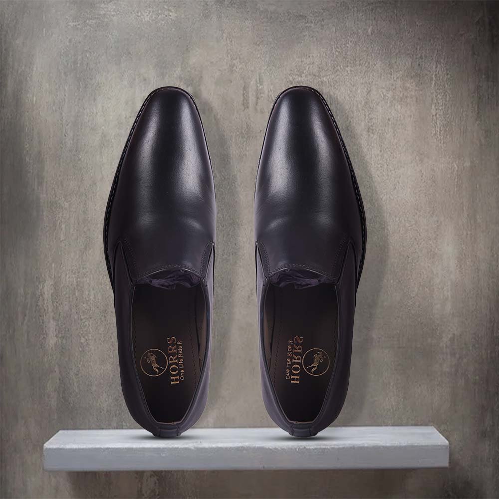 7001-Black-020-Color-HORRS-Leather-Moccasin-Loafer-Shoes-Formal-Office-Shoes-Pair-Branded