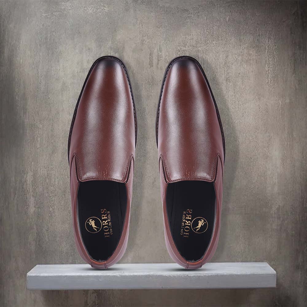 7001-Brown-020-Color-HORRS-Leather-Moccasin-Loafer-Shoes-Formal-Office-Shoes-Pair-Branded