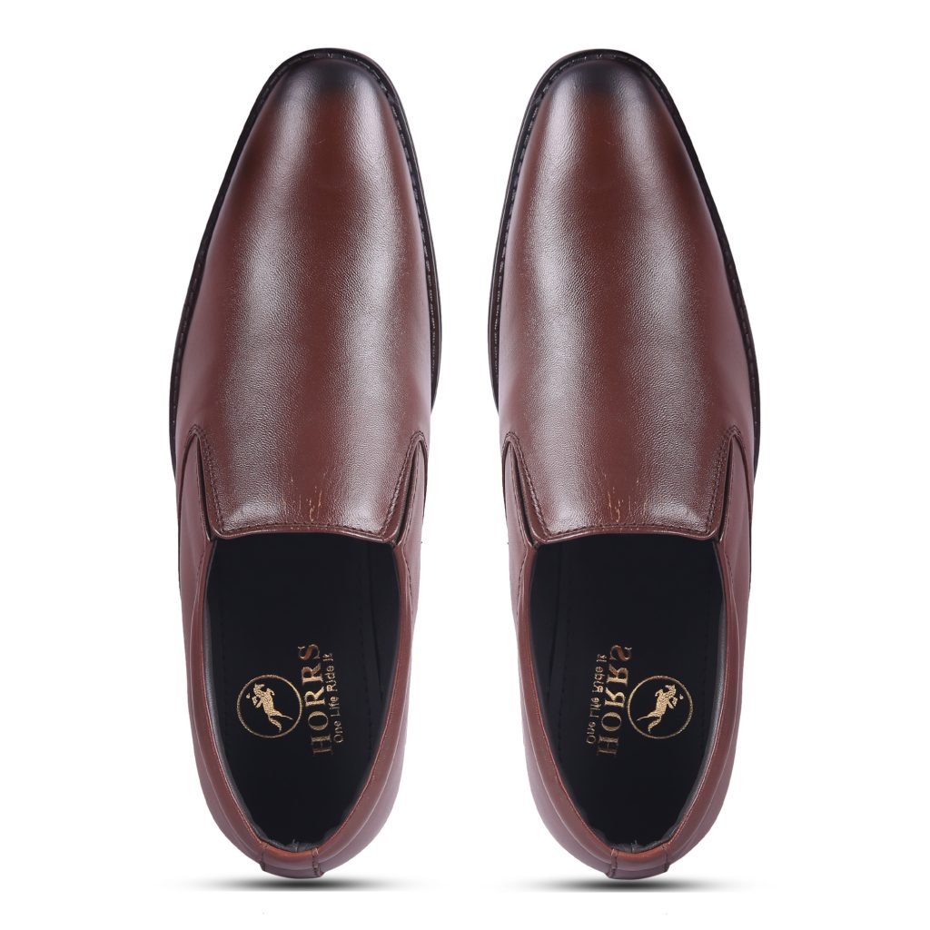 7001-Brown-7-Color-HORRS-Leather-Moccasin-Loafer-Shoes-Formal-Office-Shoes-Pair-Branded